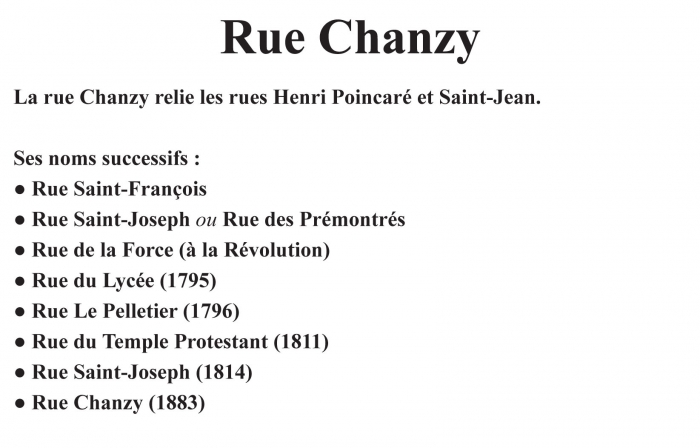 Informations sur la rue Chanzy