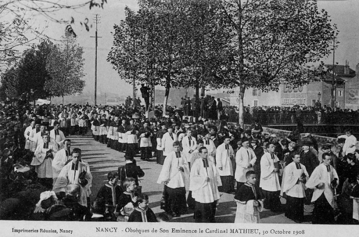 Nancy - Obsèques du Cardinal Mathieu (1908)