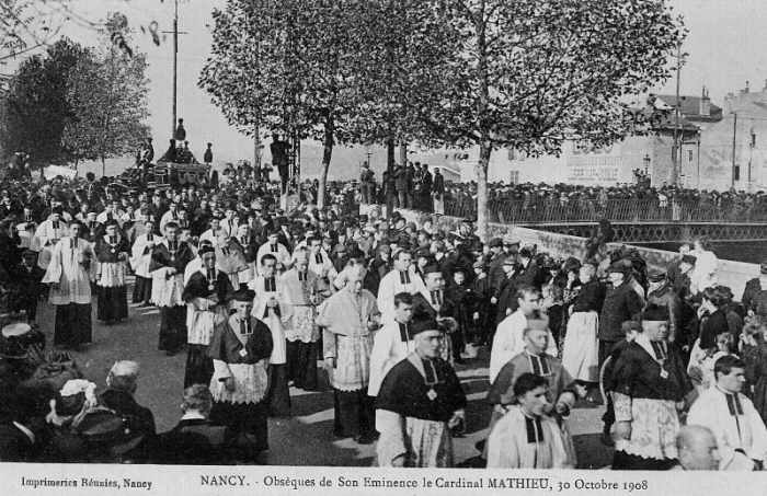 Nancy - Obsèques du Cardinal Mathieu (1908)