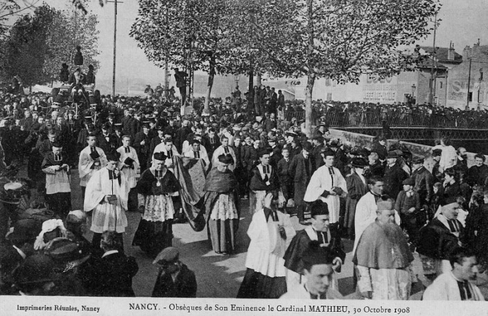 Nancy - Obsèques du Cardinal Mathieu (1908)