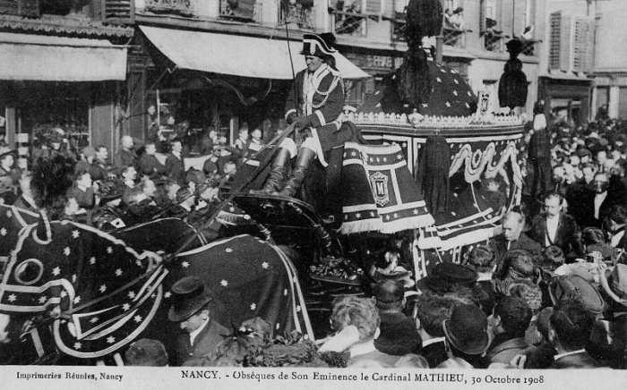 Nancy - Obsèques du Cardinal Mathieu (1908)