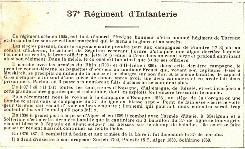 Le 37ème R. I.