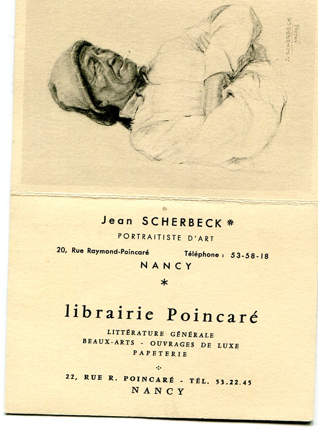 1958  "Jean Scherbeck - Librairie Poincaré"