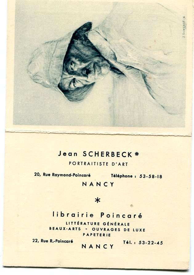 1960  "Jean Scherbeck - Librairie Poincaré"
