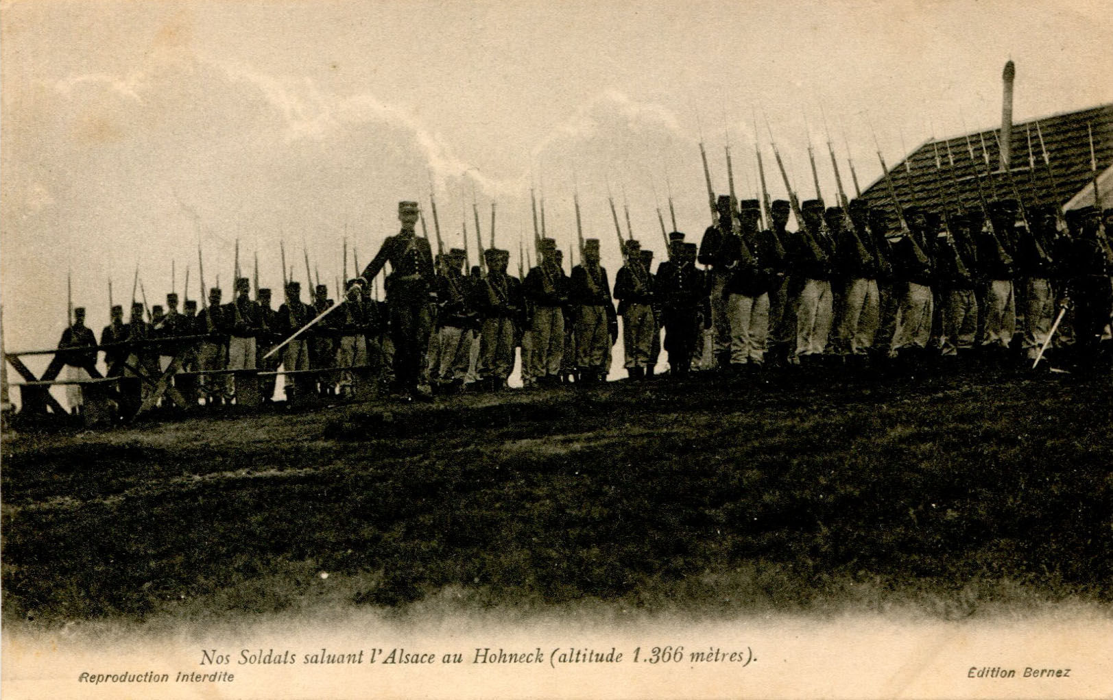 Soldats saluant l'Alsace