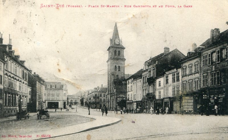 Place St-Martin - Rue Gambetta et la Gare