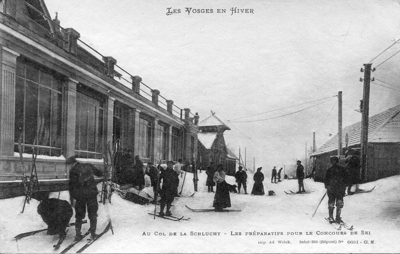 Préparatifs pour le concours de ski