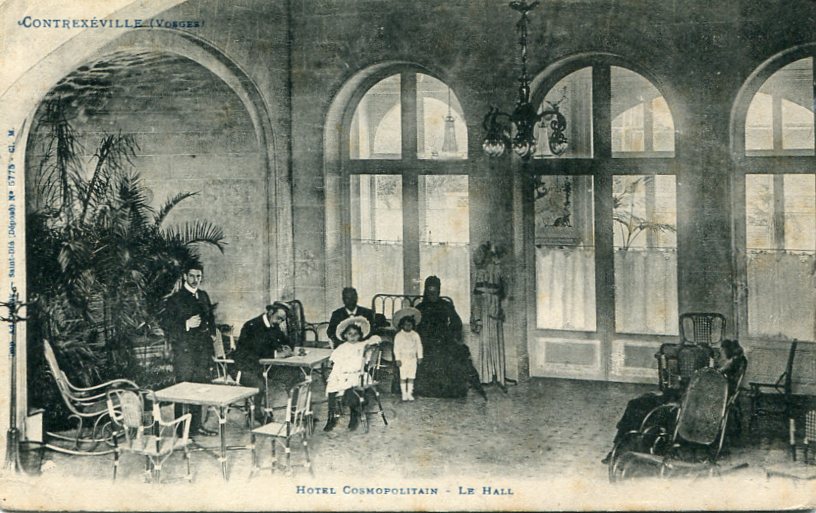 Contrexéville Hôtel Cosmopolitain, côté jardins (Collection Pierre Boyer)